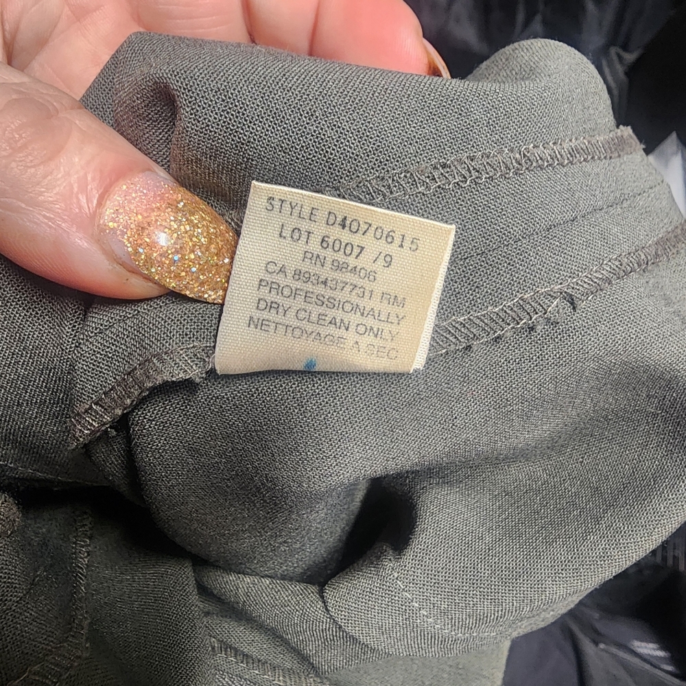 THEORY Olive Green Stretch Wool Sleevless High Neck Dress, Size 4 - Picture 6 of 7
